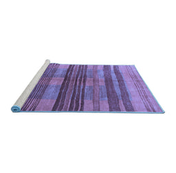 Sideview of Machine Washable Abstract Blue Contemporary Rug, wshcon354blu