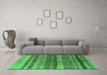 Machine Washable Abstract Emerald Green Contemporary Area Rugs in a Living Room,, wshcon354emgrn