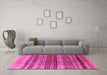 Machine Washable Abstract Purple Contemporary Area Rugs in a Living Room, wshcon354pur