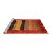 Serging Thickness of Machine Washable Contemporary Orange Rug, wshcon355