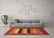 Machine Washable Abstract Brown Contemporary Rug in a Living Room,, wshcon355brn