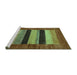 Sideview of Machine Washable Abstract Turquoise Contemporary Area Rugs, wshcon355turq