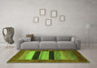 Machine Washable Abstract Green Contemporary Area Rugs in a Living Room,, wshcon355grn