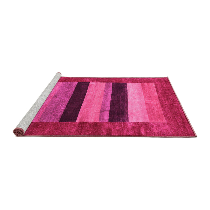 Sideview of Machine Washable Abstract Pink Contemporary Rug, wshcon355pnk