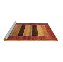 Sideview of Machine Washable Abstract Brown Contemporary Rug, wshcon355brn