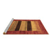 Sideview of Machine Washable Abstract Brown Contemporary Rug, wshcon355brn