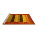 Sideview of Machine Washable Abstract Yellow Contemporary Rug, wshcon355yw