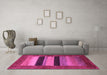 Machine Washable Abstract Purple Contemporary Area Rugs in a Living Room, wshcon355pur