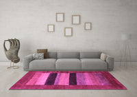 Machine Washable Abstract Purple Contemporary Rug, wshcon355pur