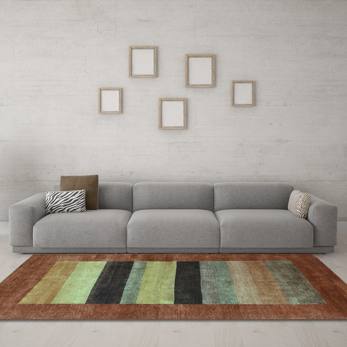 Machine Washable Abstract Light Blue Contemporary Rug in a Living Room, wshcon355lblu