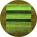 Square Abstract Green Contemporary Rug, con355grn