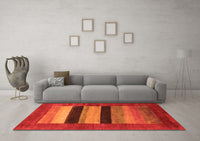 Machine Washable Abstract Orange Contemporary Rug, wshcon355org