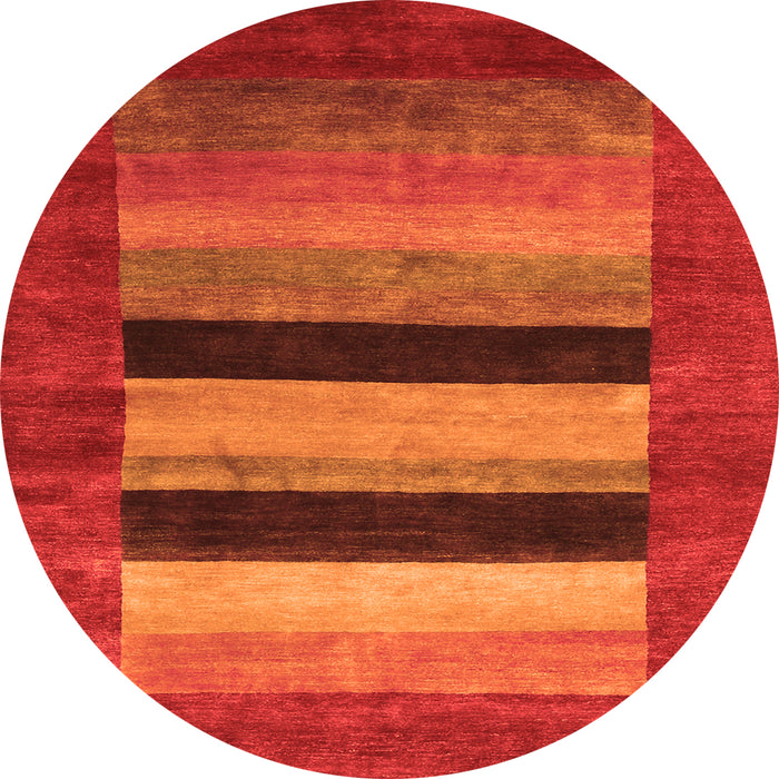 Square Abstract Orange Contemporary Rug, con355org
