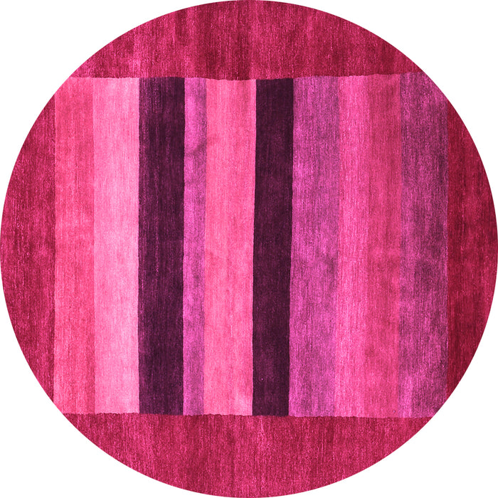 Round Abstract Pink Contemporary Rug, con355pnk