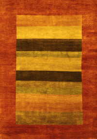 Abstract Yellow Contemporary Rug, con355yw