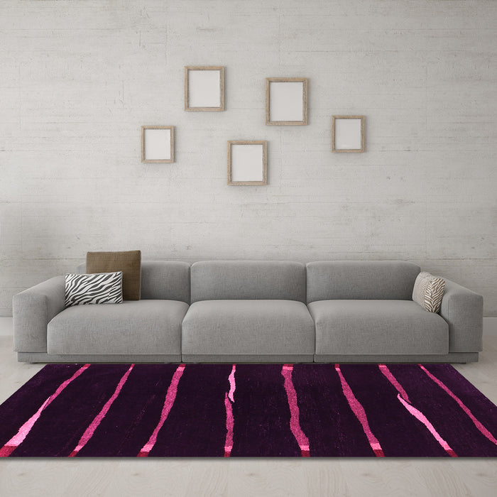 Machine Washable Abstract Pink Contemporary Rug in a Living Room, wshcon356pnk