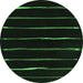 Round Abstract Emerald Green Contemporary Rug, con356emgrn