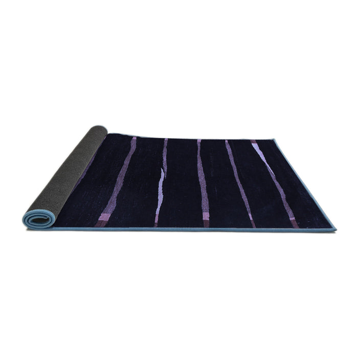 Sideview of Abstract Blue Contemporary Rug, con356blu