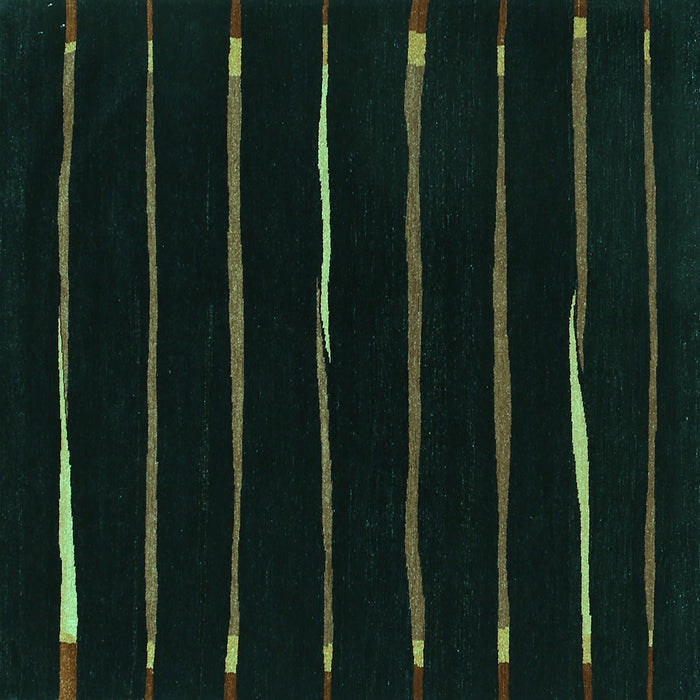 Square Machine Washable Abstract Turquoise Contemporary Area Rugs, wshcon356turq