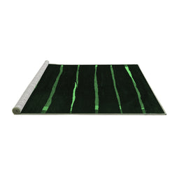 Sideview of Machine Washable Abstract Emerald Green Contemporary Area Rugs, wshcon356emgrn