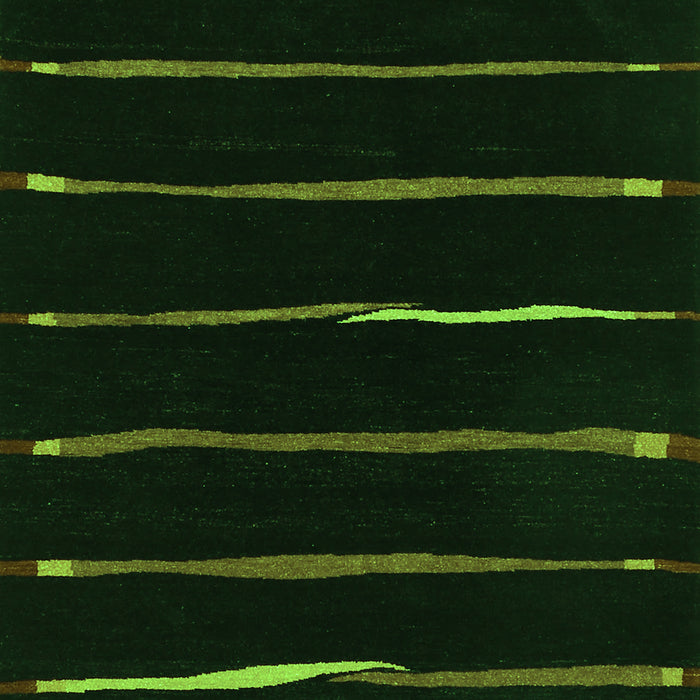 Serging Thickness of Machine Washable Abstract Green Contemporary Area Rugs, wshcon356grn