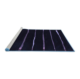 Sideview of Machine Washable Abstract Blue Contemporary Rug, wshcon356blu