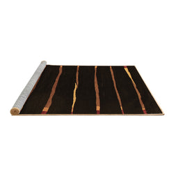 Sideview of Machine Washable Abstract Brown Contemporary Rug, wshcon356brn
