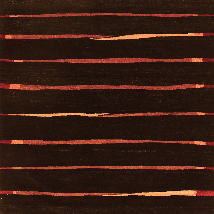 Round Machine Washable Abstract Orange Contemporary Area Rugs, wshcon356org