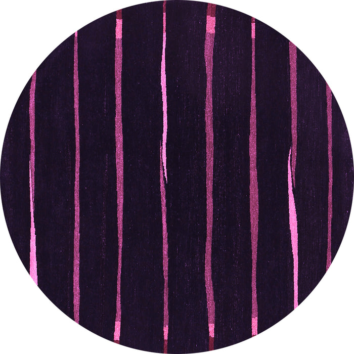 Round Abstract Purple Contemporary Rug, con356pur