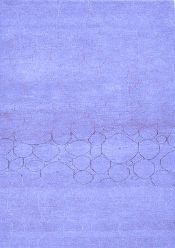 Abstract Blue Contemporary Rug, con357blu