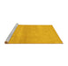 Sideview of Machine Washable Abstract Yellow Contemporary Rug, wshcon357yw