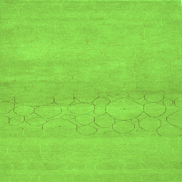 Serging Thickness of Abstract Green Contemporary Rug, con357grn