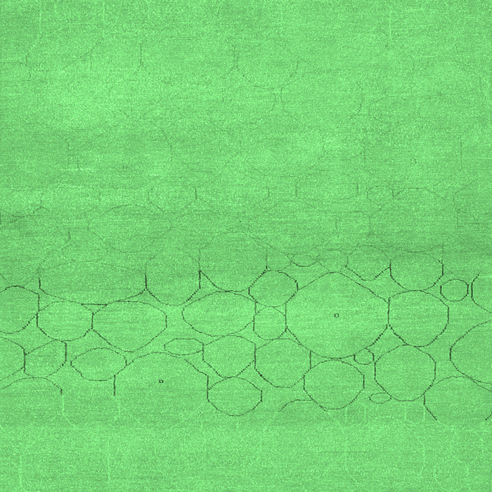 Machine Washable Abstract Emerald Green Contemporary Area Rugs, wshcon357emgrn