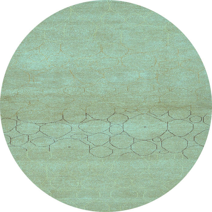 Round Machine Washable Abstract Light Blue Contemporary Rug, wshcon357lblu