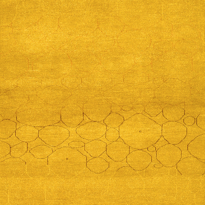 Machine Washable Abstract Yellow Contemporary Rug, wshcon357yw