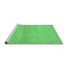 Sideview of Machine Washable Abstract Emerald Green Contemporary Area Rugs, wshcon357emgrn