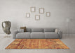 Machine Washable Abstract Brown Contemporary Rug in a Living Room,, wshcon358brn