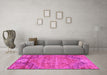 Machine Washable Abstract Pink Contemporary Rug in a Living Room, wshcon358pnk