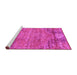 Sideview of Machine Washable Abstract Pink Contemporary Rug, wshcon358pnk