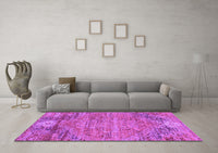 Machine Washable Abstract Purple Contemporary Rug, wshcon358pur