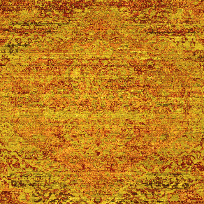 Abstract Yellow Contemporary Rug, con358yw