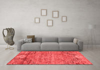 Machine Washable Abstract Red Contemporary Rug, wshcon358red