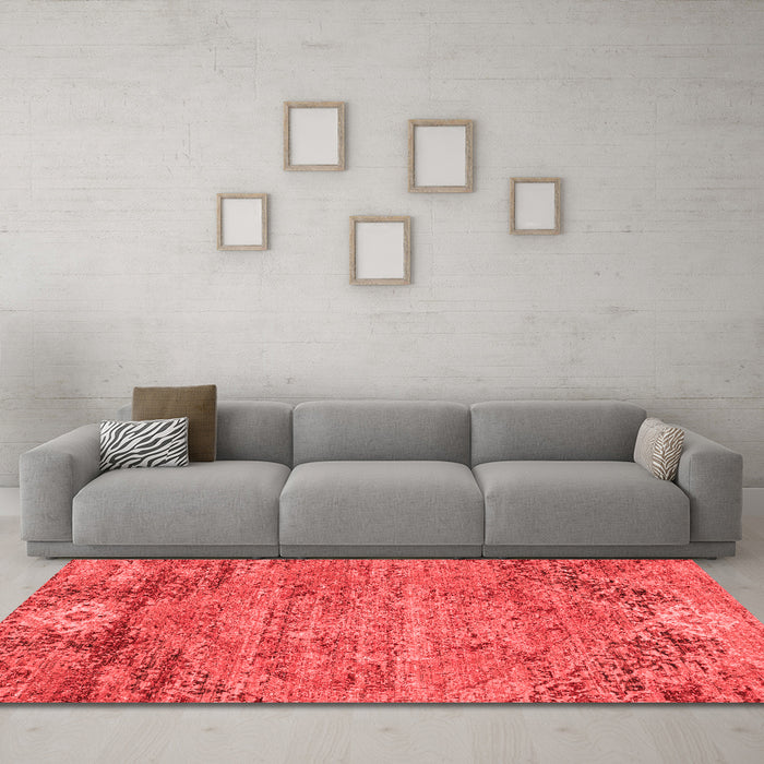 Contemporary Red Washable Rugs