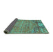 Sideview of Abstract Turquoise Contemporary Rug, con358turq