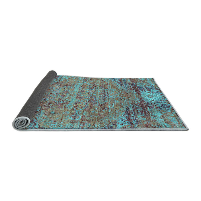 Sideview of Abstract Light Blue Contemporary Rug, con358lblu