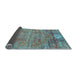 Sideview of Abstract Light Blue Contemporary Rug, con358lblu