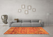 Machine Washable Abstract Orange Contemporary Area Rugs in a Living Room, wshcon358org