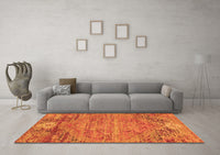 Machine Washable Abstract Orange Contemporary Rug, wshcon358org