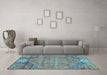 Machine Washable Abstract Light Blue Contemporary Rug in a Living Room, wshcon358lblu