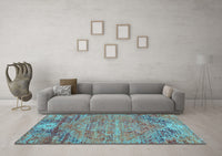 Machine Washable Abstract Light Blue Contemporary Rug, wshcon358lblu